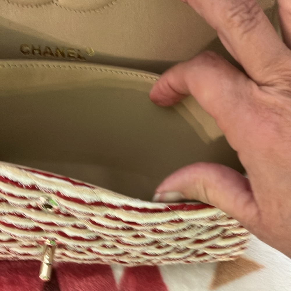 Chanel Classic Beige & red Striped Double Flap Bag 2014 - Picture 12 of 17